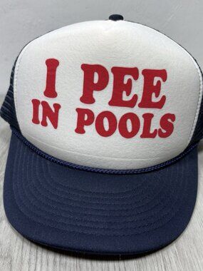 I Pee In Pools Snapback Hat Cap Black Mesh Back Funny Summer Joke Cobra Trucker